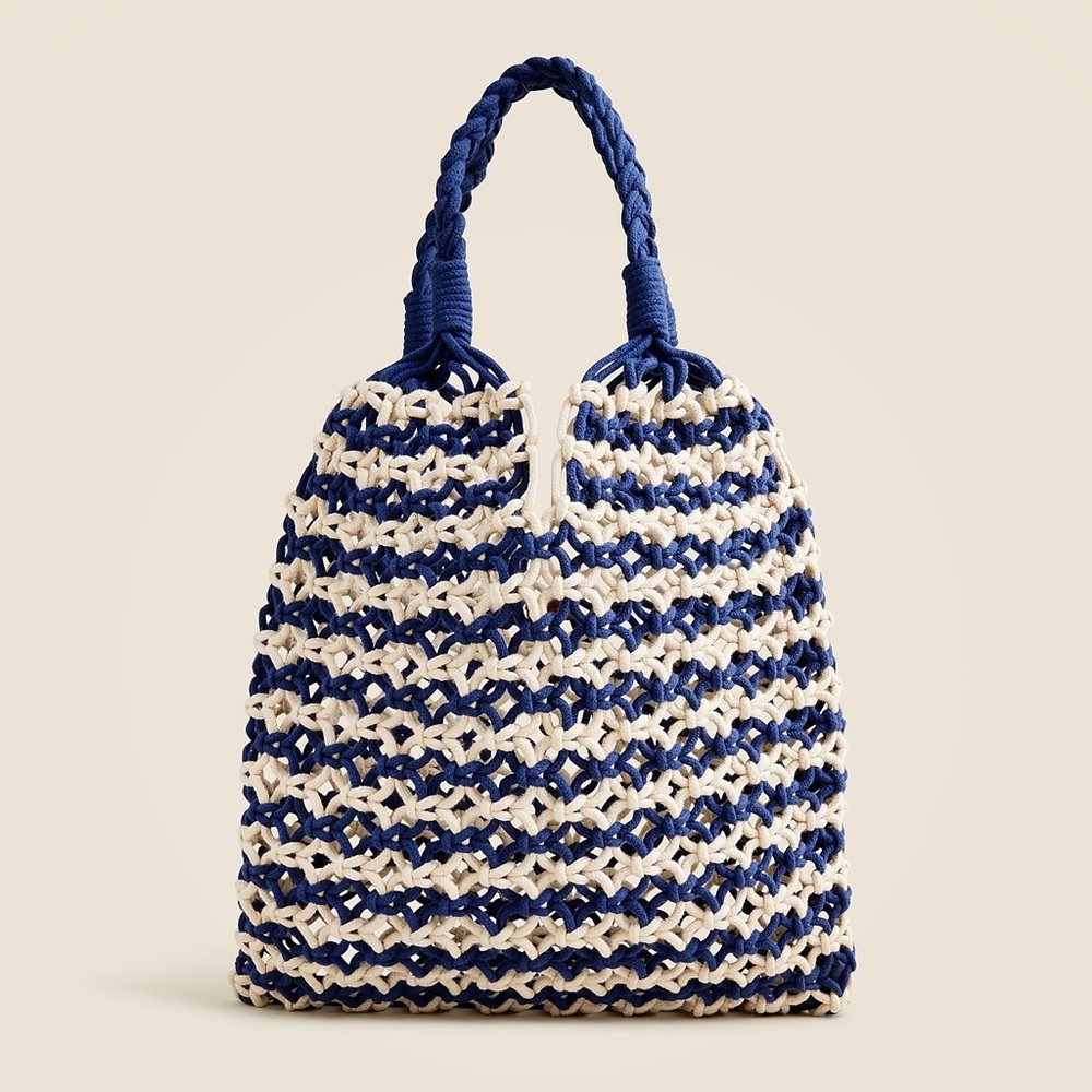 NWT J Crew Cadiz Hand Knitted Rope Tote Bag